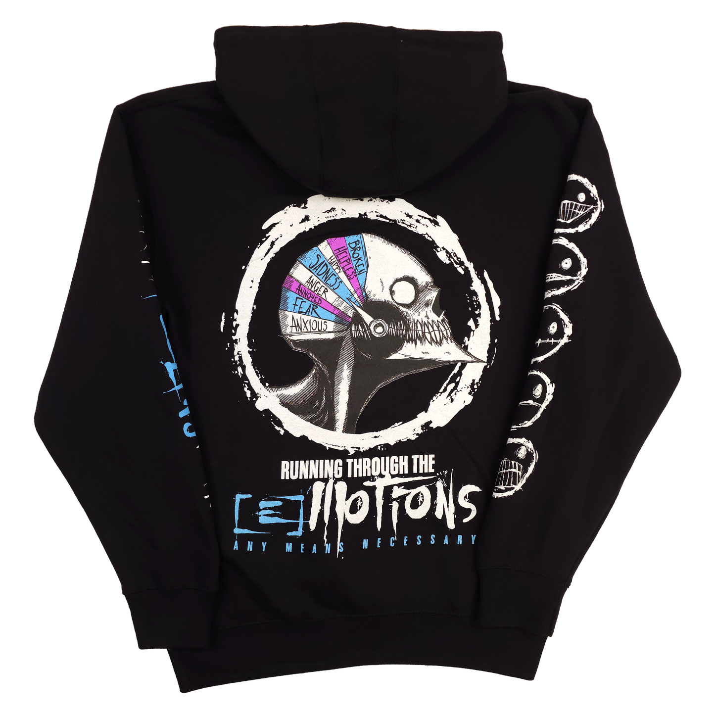 any means necessary shawn coss running emotions tooth pullover hoodie black back