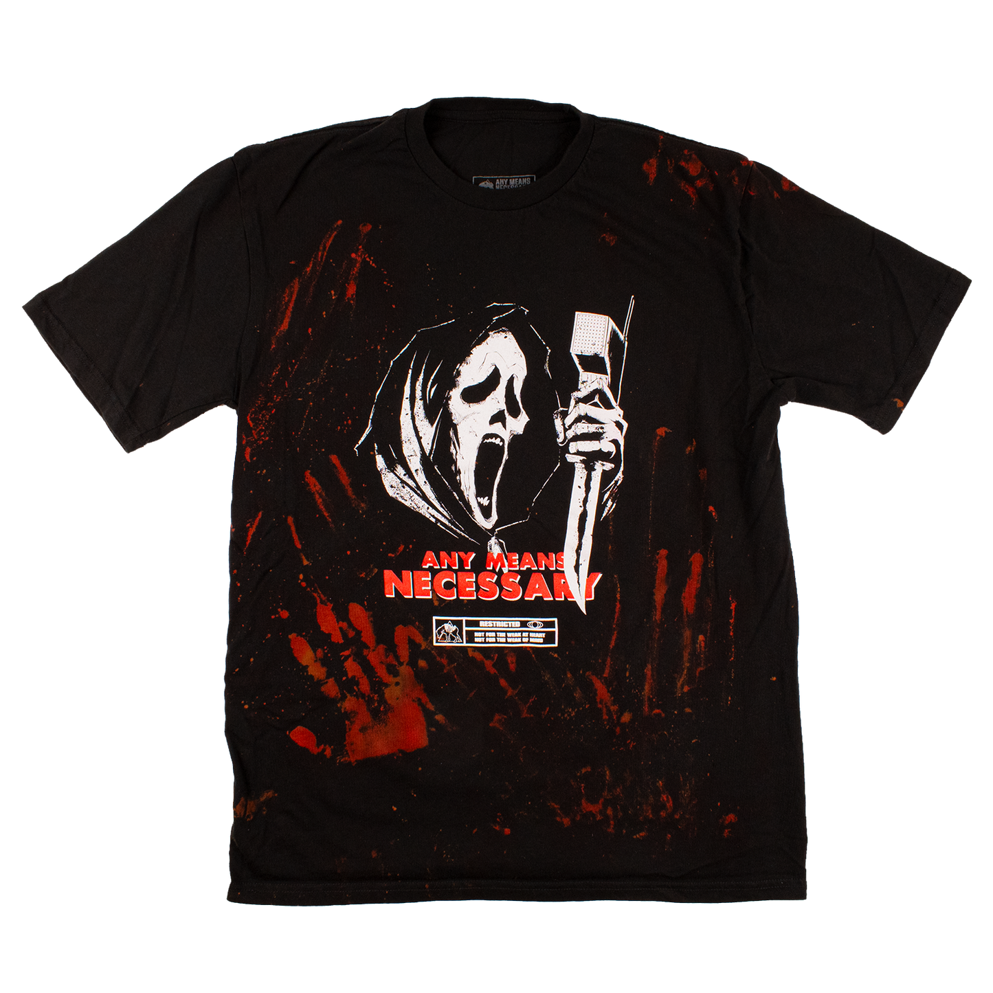 any means necessary shawn coss scream t shirt tie dye blood bath