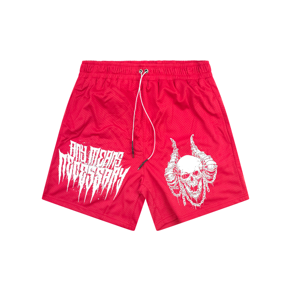 
                  
                    any means necessary shawn coss chains mesh shorts red
                  
                
