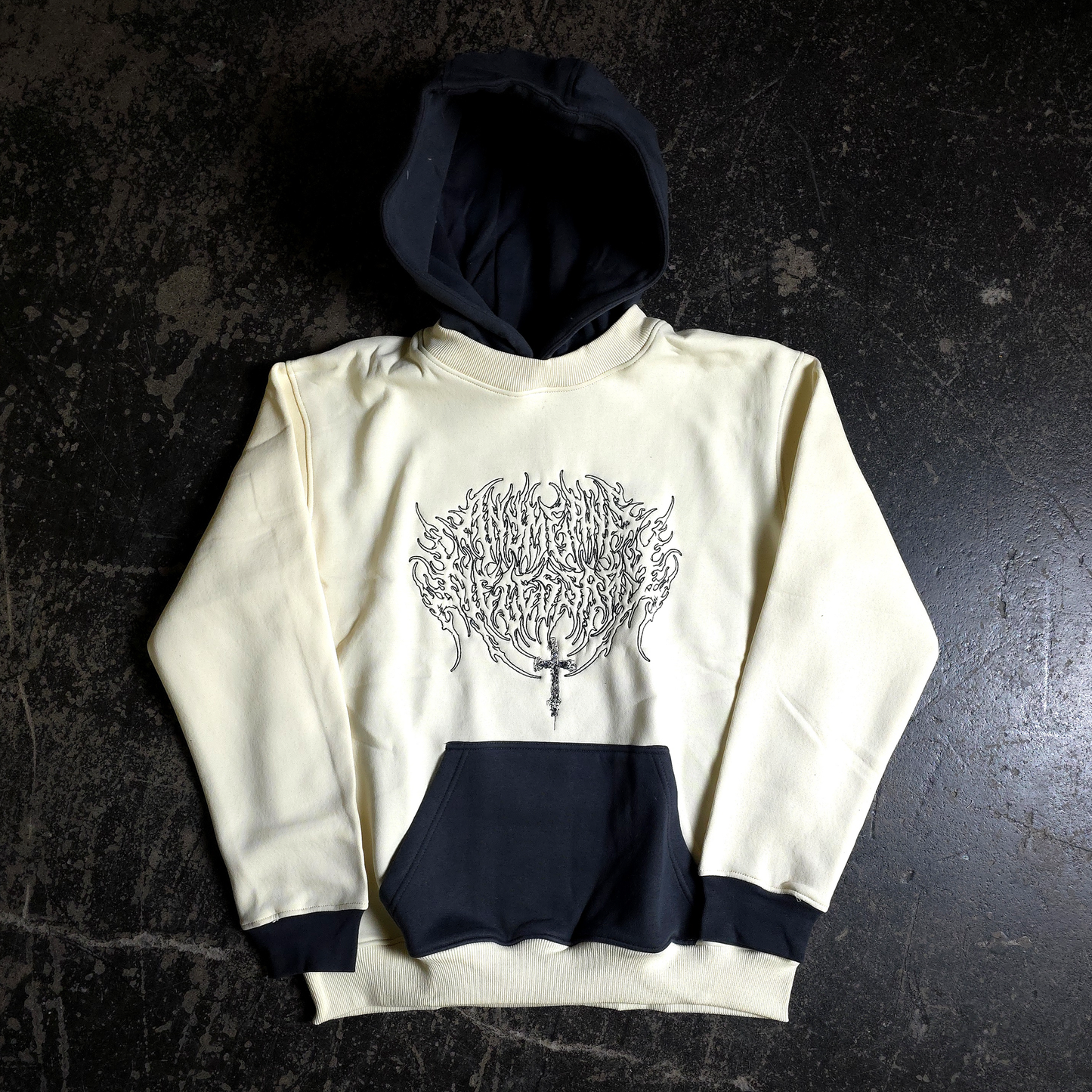 any means necessary shawn coss sigil pullover hoodie cream