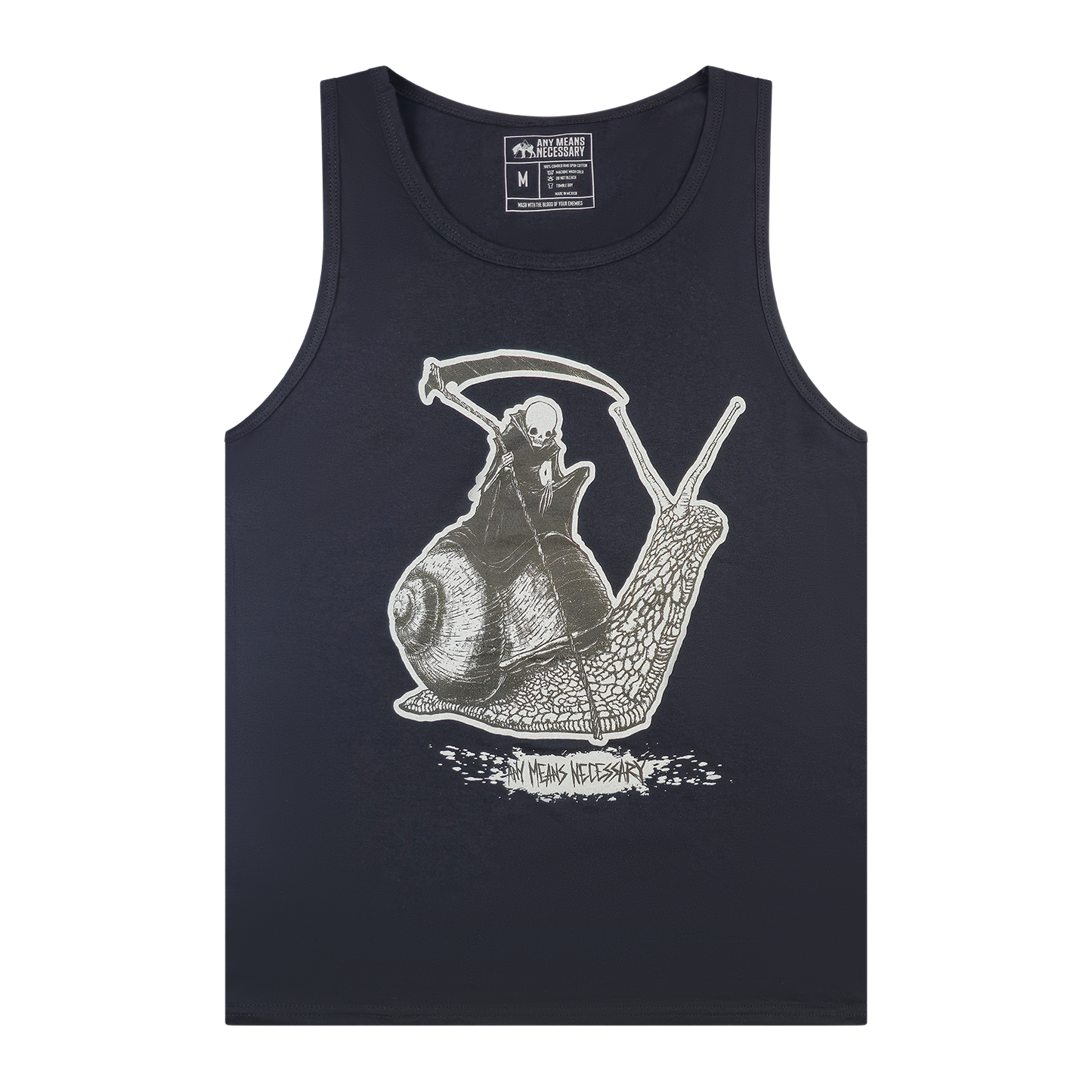 
                  
                    any means necessary shawn coss slow death tank top black
                  
                