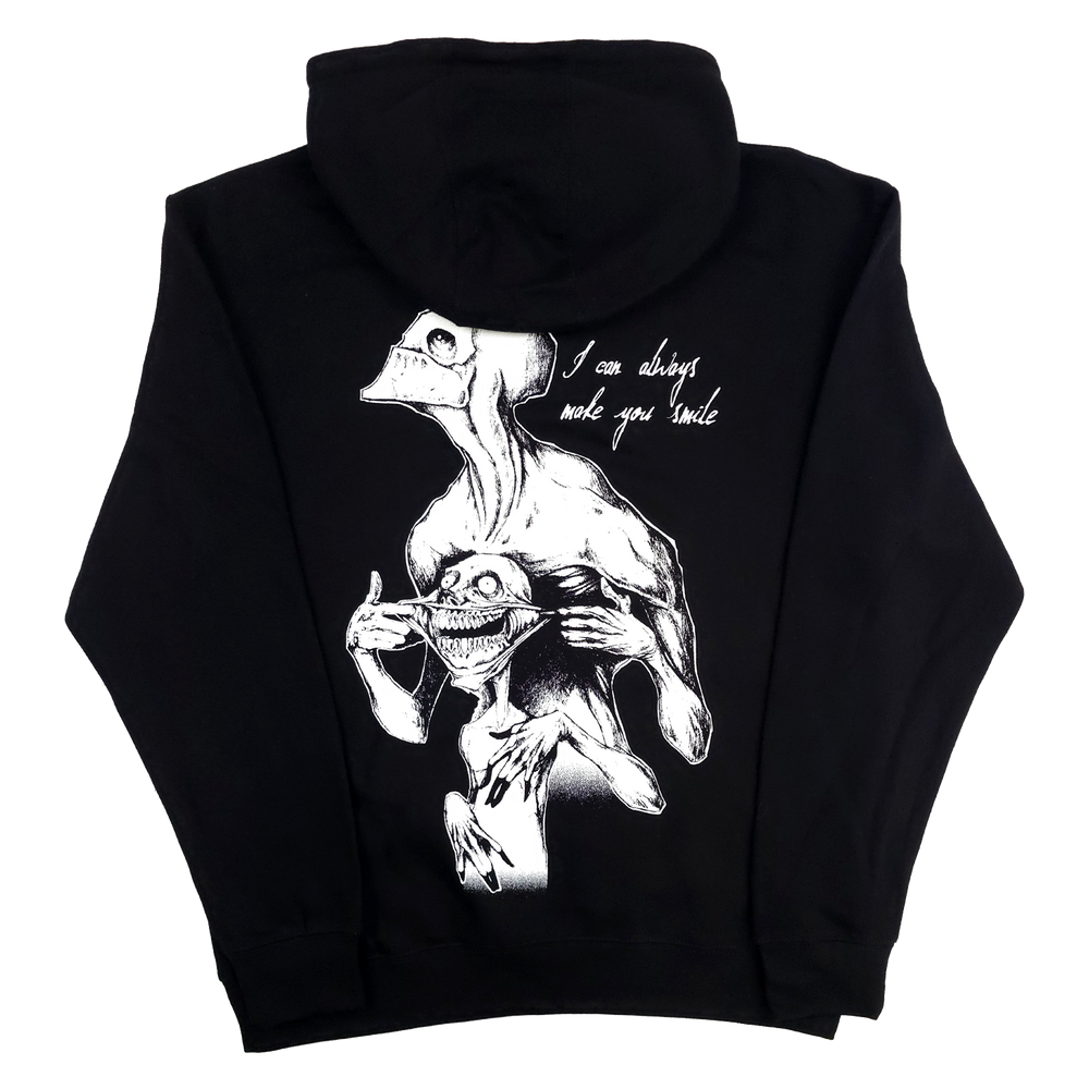 any means necessary shawn coss i can always make you smile always smile  black pullover hoodie back