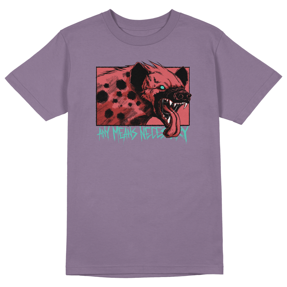 
                      
                        any means necessary shawn coss snarl hyena t shirt lavender
                      
                    