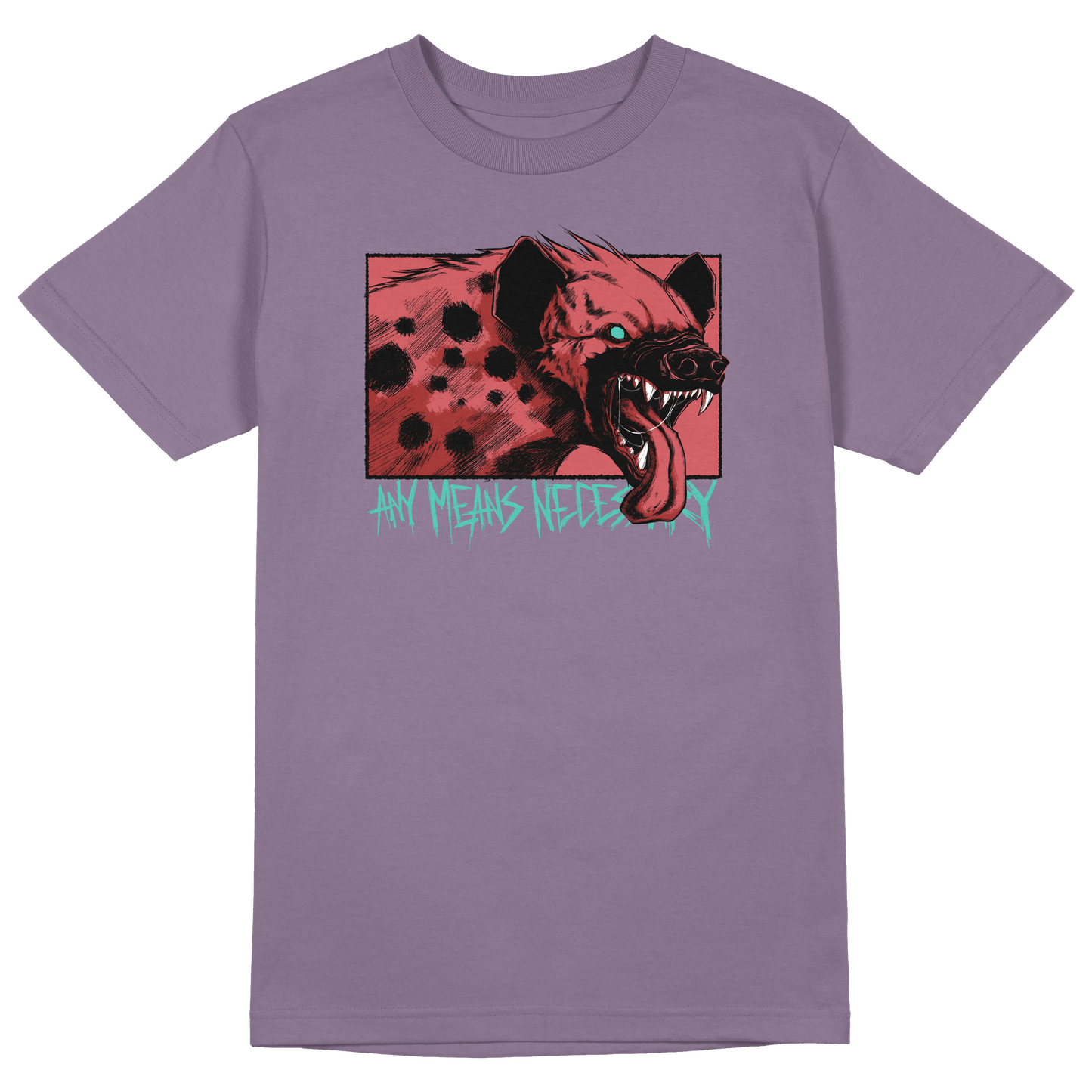 any means necessary shawn coss snarl hyena t shirt lavender