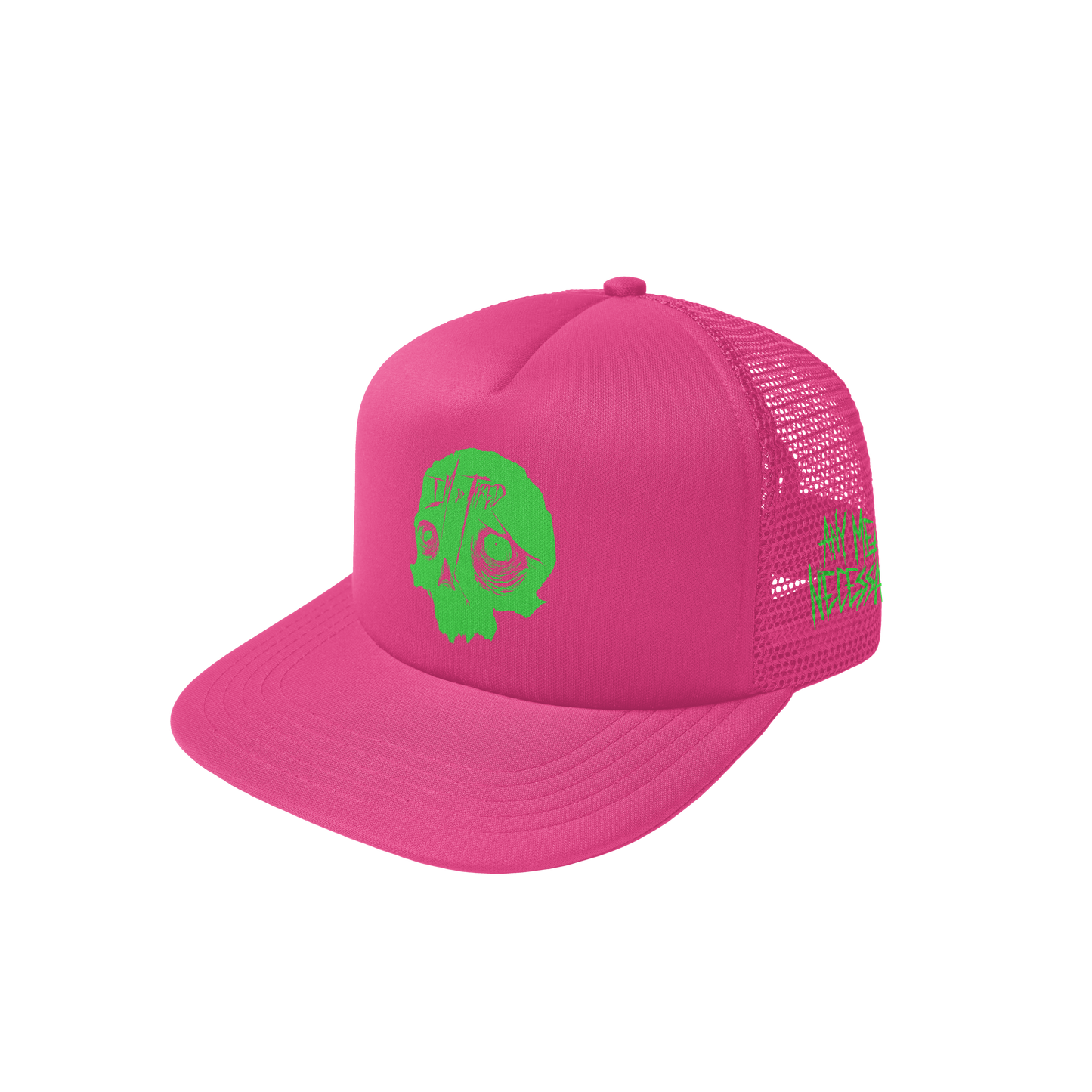 any means necessary shawn coss mesh foam trucker hat neon pink neon green