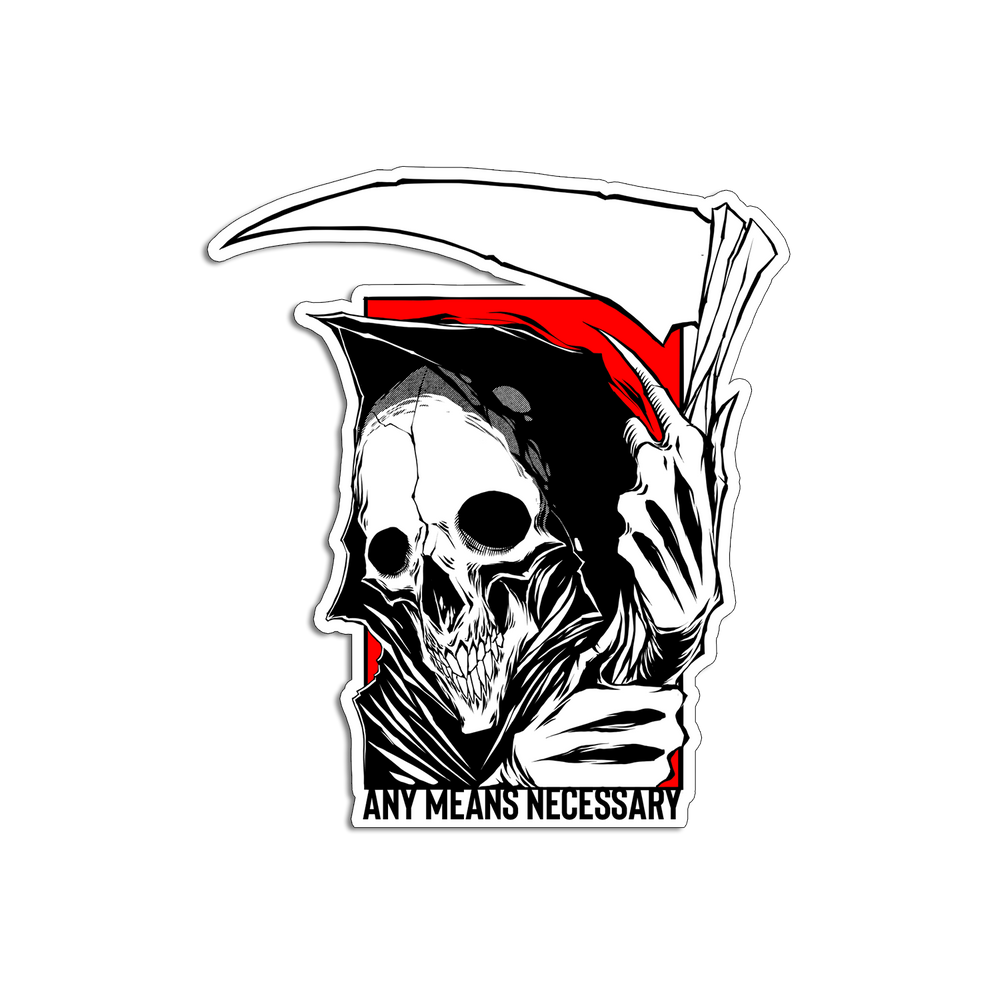 any means necessary shawn coss reaper die cut sticker