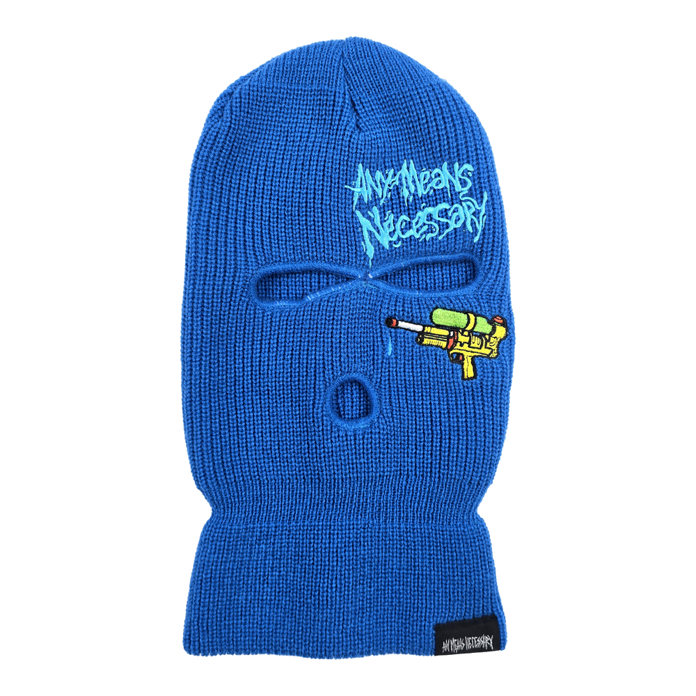 any means necessary shawn coss super soaker ski mask beanie blue