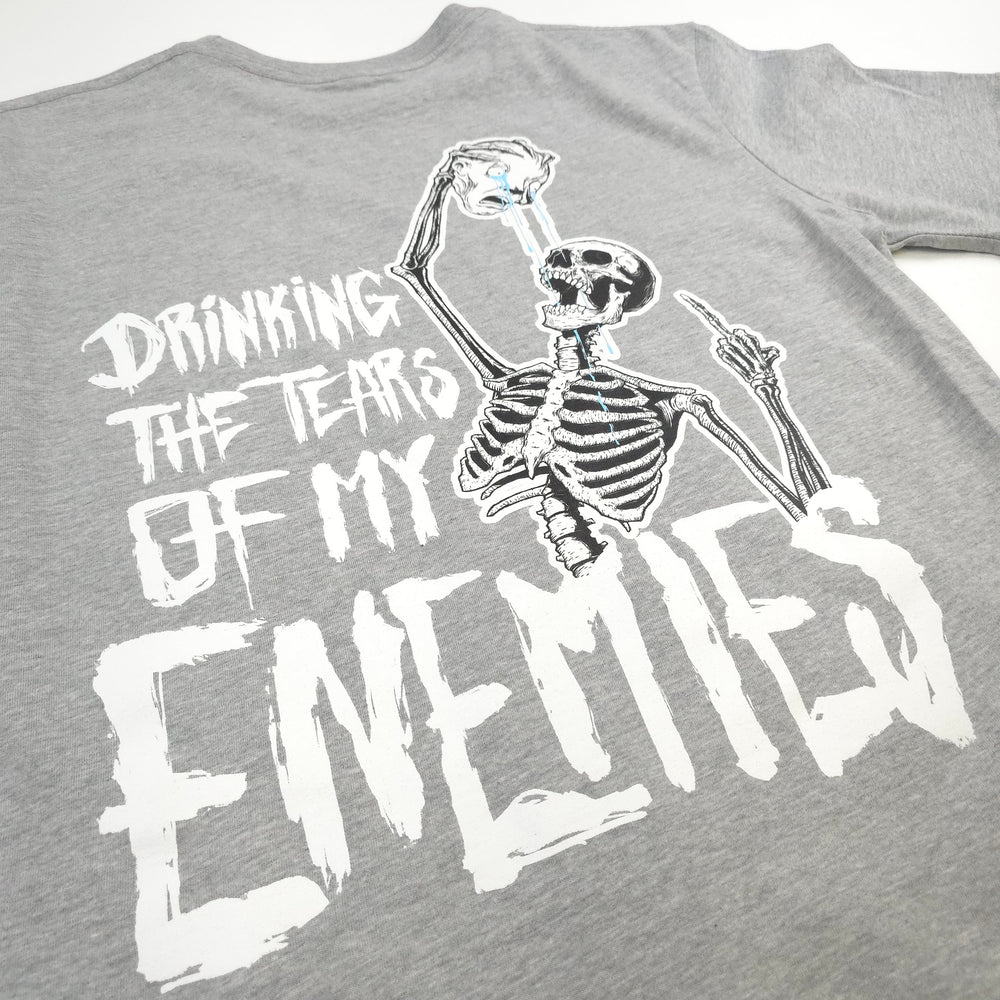 
                      
                        any means necessary shawn coss drinking the tears of my enemies  t shirt heather grey back up close
                      
                    