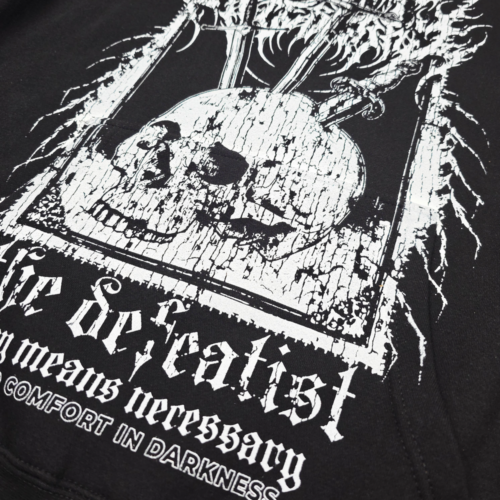 any means necessary shawn coss kris wilson cyanide and happiness the defeatist pullover hoodie black up close