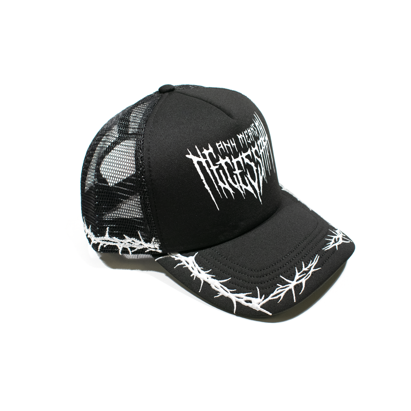 any means necessary shawn coss thorns mesh foam trucker hat black side