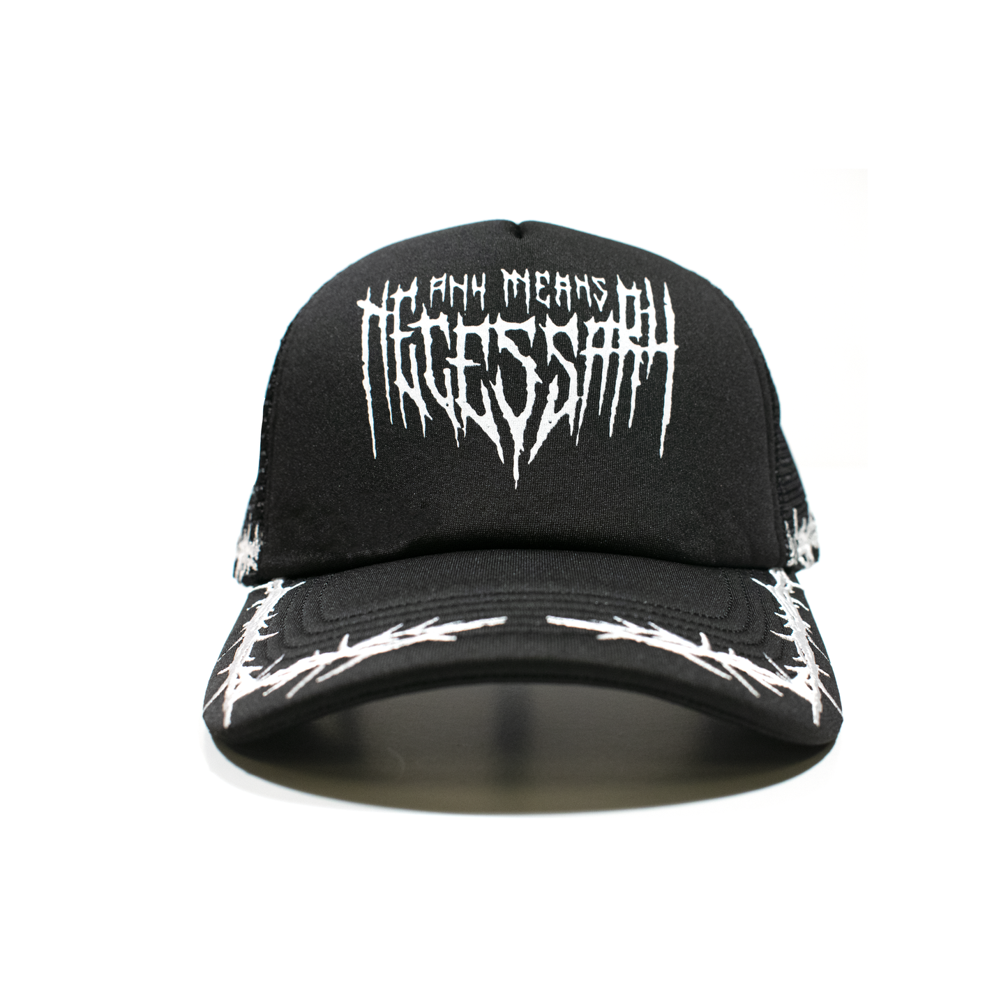 any means necessary shawn coss thorns mesh foam trucker hat black front