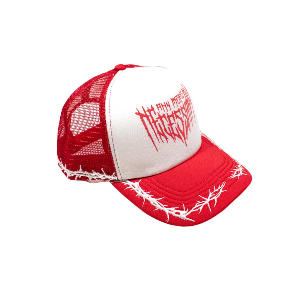 any means necessary shawn coss thorns mesh foam trucker hat red