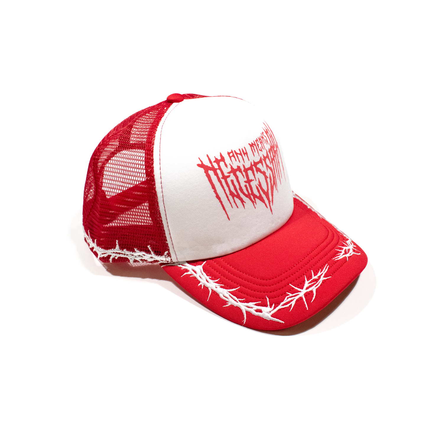 any means necessary shawn coss thorns mesh foam trucker hat red