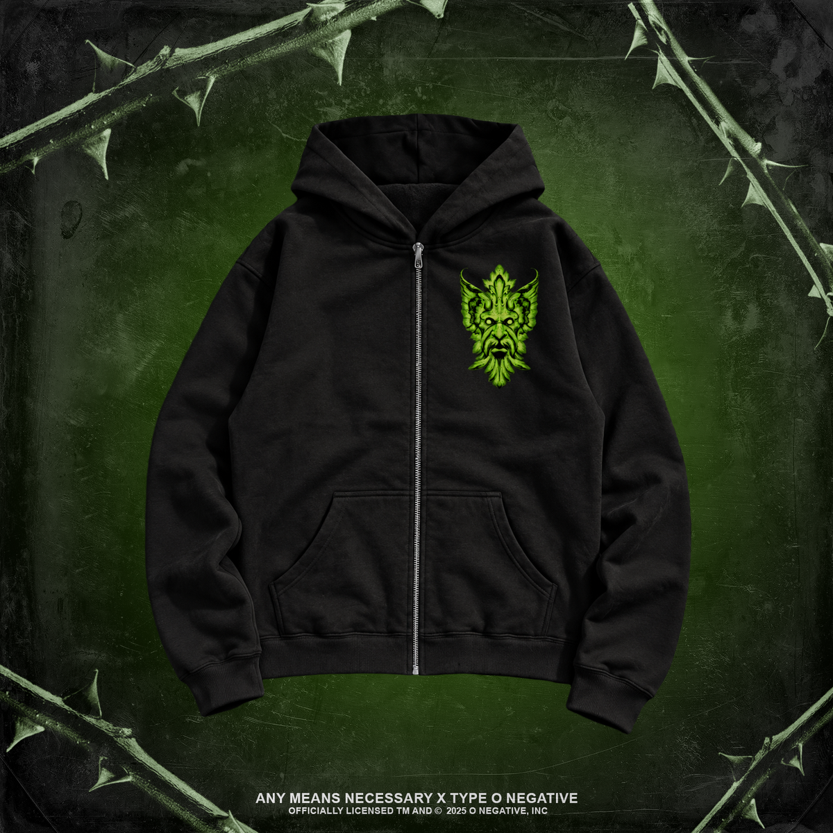 Green Man Zip Up Hoodie