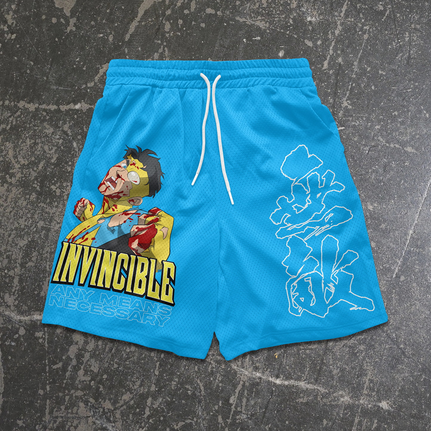 Violent Translation Mesh Shorts Blue