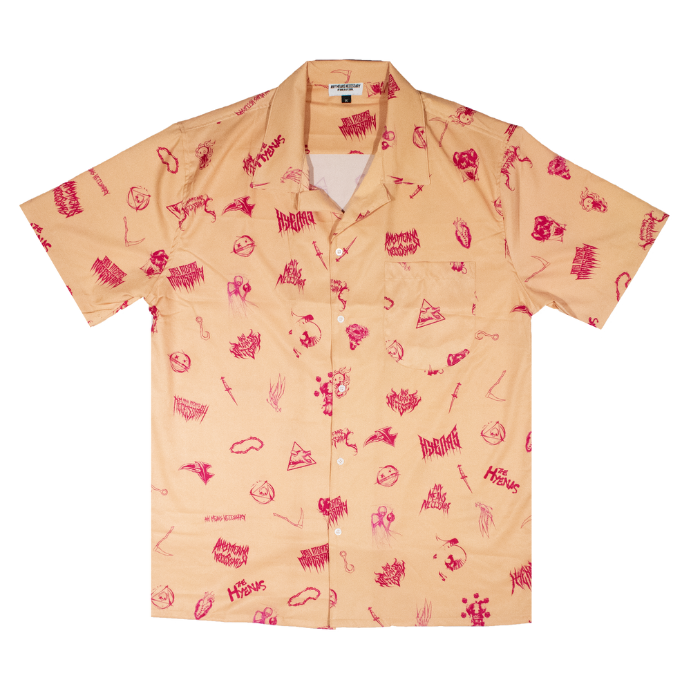 any means necessary shawn coss wingbats outfit peach  button up shirt