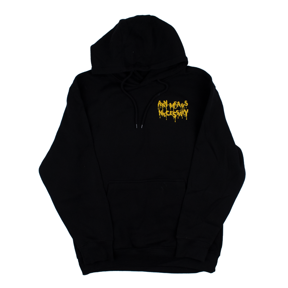 any means necessary shawn coss winnie consume pullover hoodie black front