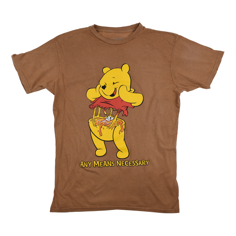 any means necessary shawn coss winnie consume winnie the pooh t shirt vintage brown