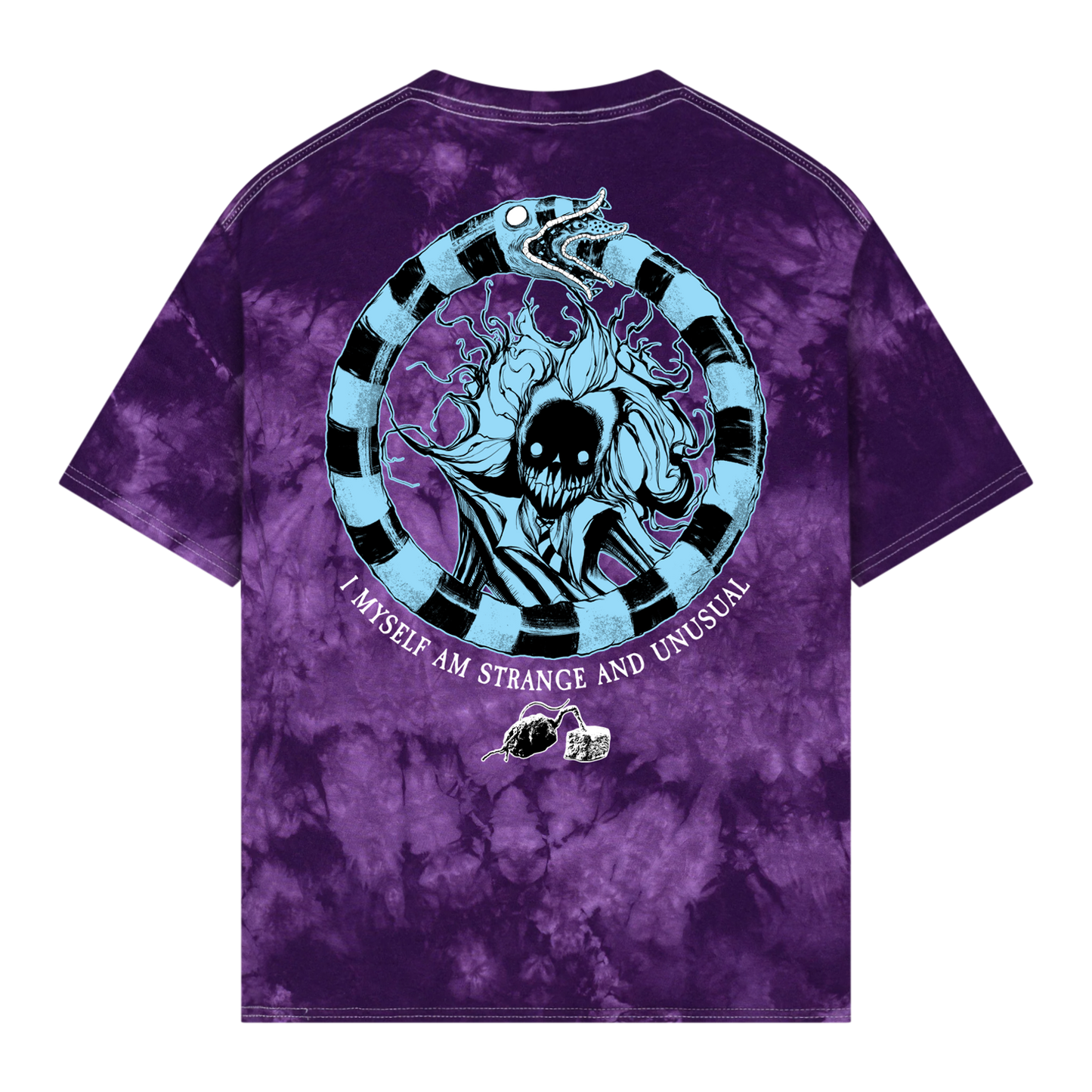 any means necessary shawn coss beetlejuice t shirt tie dye purple ethereal Back