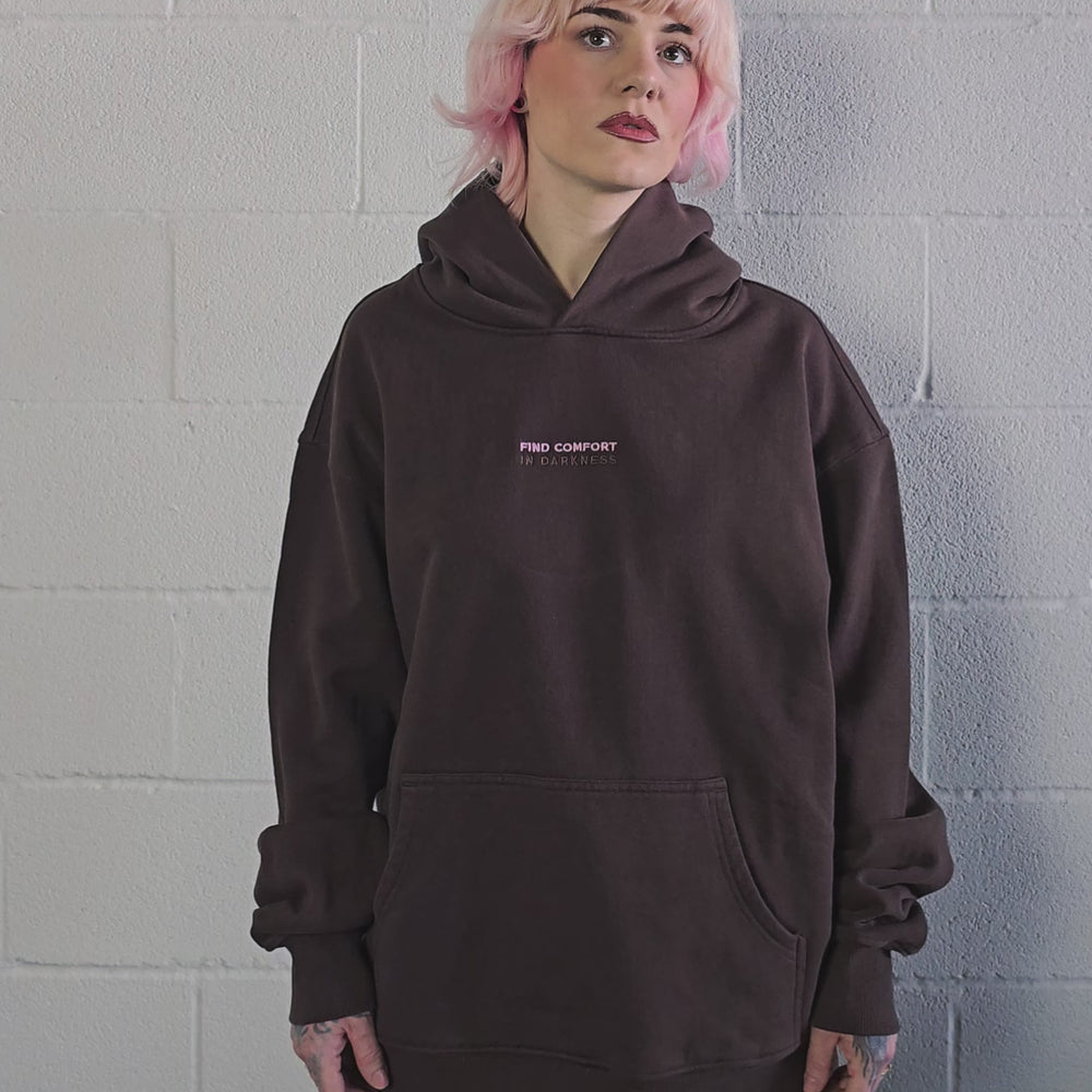 
                      
                        Load and play video in Gallery viewer, any means necessary shawn coss find comfort in darkness pullover hoodie brown mocha video
                      
                    