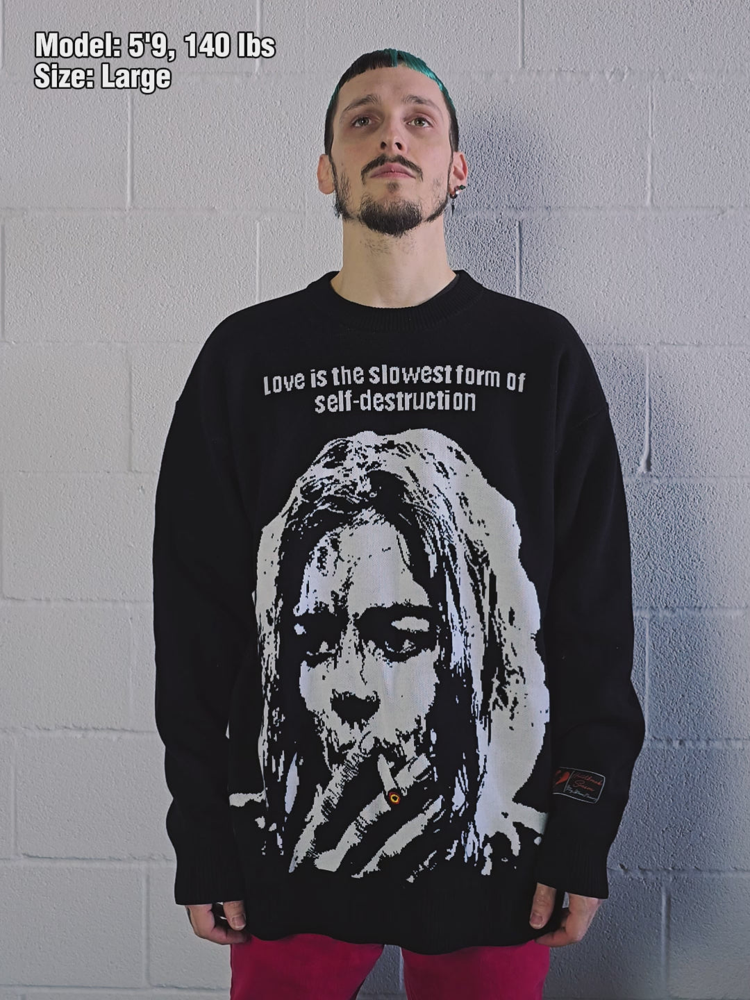 any means necessary shawn coss self destruct knit sweater video