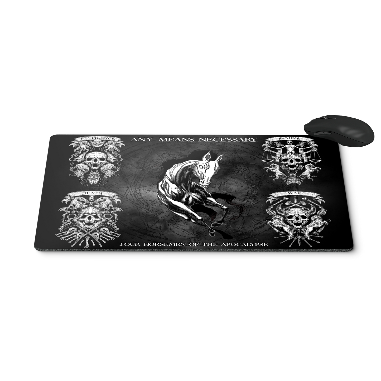 any means necessary shawn coss 4 horsemen of the apocalypse pestilence death famine war gaming mouse pad