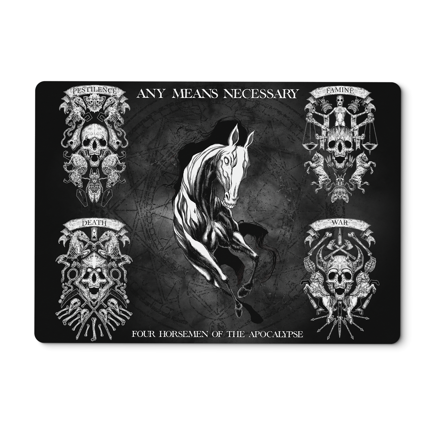 any means necessary shawn coss 4 horsemen of the apocalypse pestilence death famine war gaming mouse pad