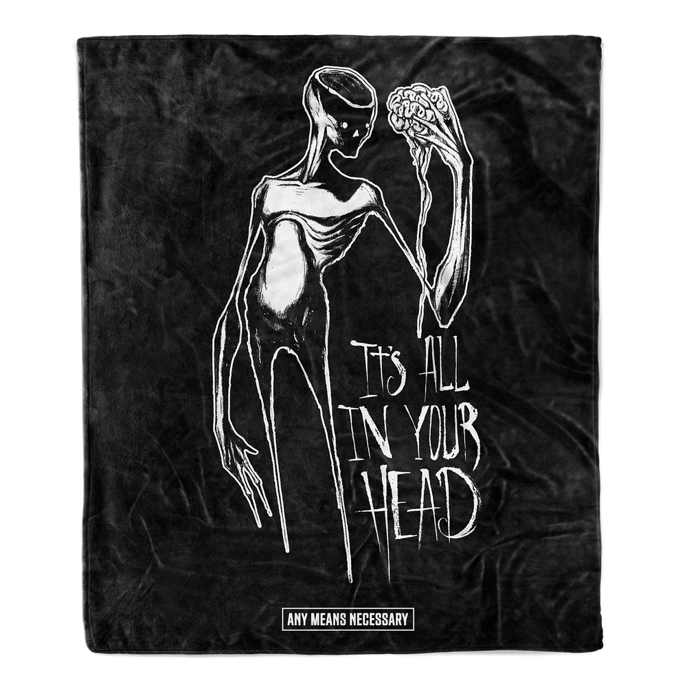 any means necessary shawn coss it's all in your head fleece throw blanket