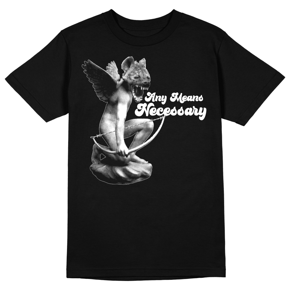any means necessary shawn coss hyena cupid t shirt black