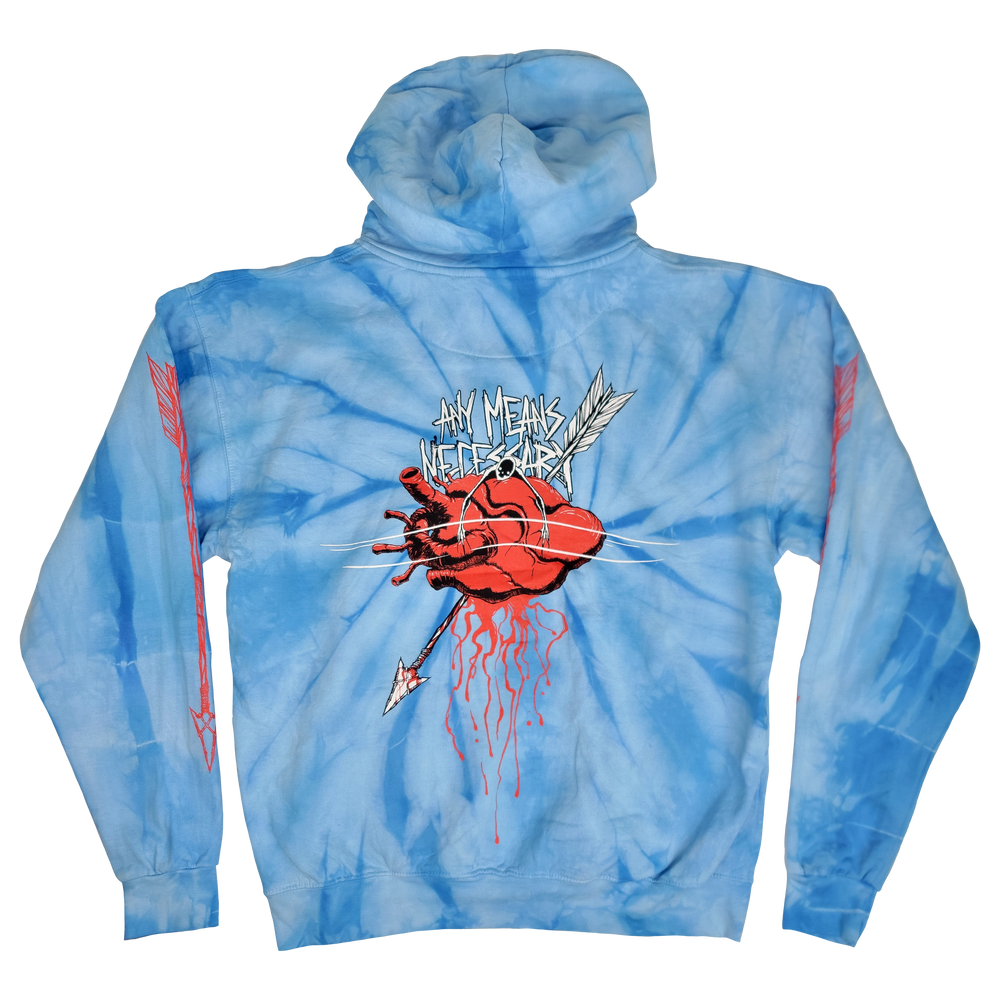 any means necessary shawn coss down with the ship pullover hoodie t shirt tie dye baby blue
