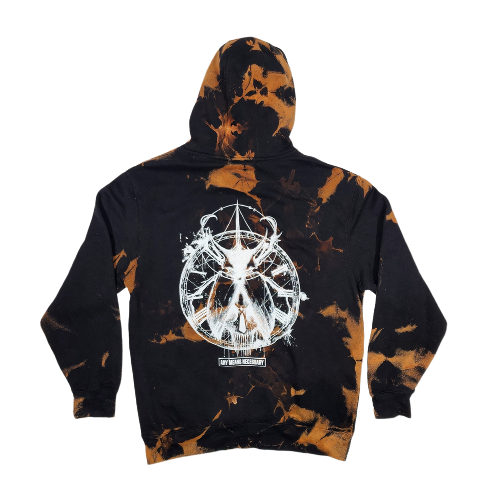 
                  
                    any means necessary shawn coss death beetle pullover hoodie black bleached tie dye back
                  
                