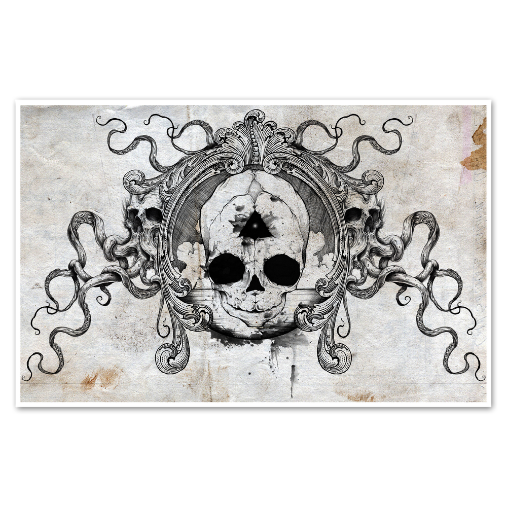 any means necessary feal skull poster print 