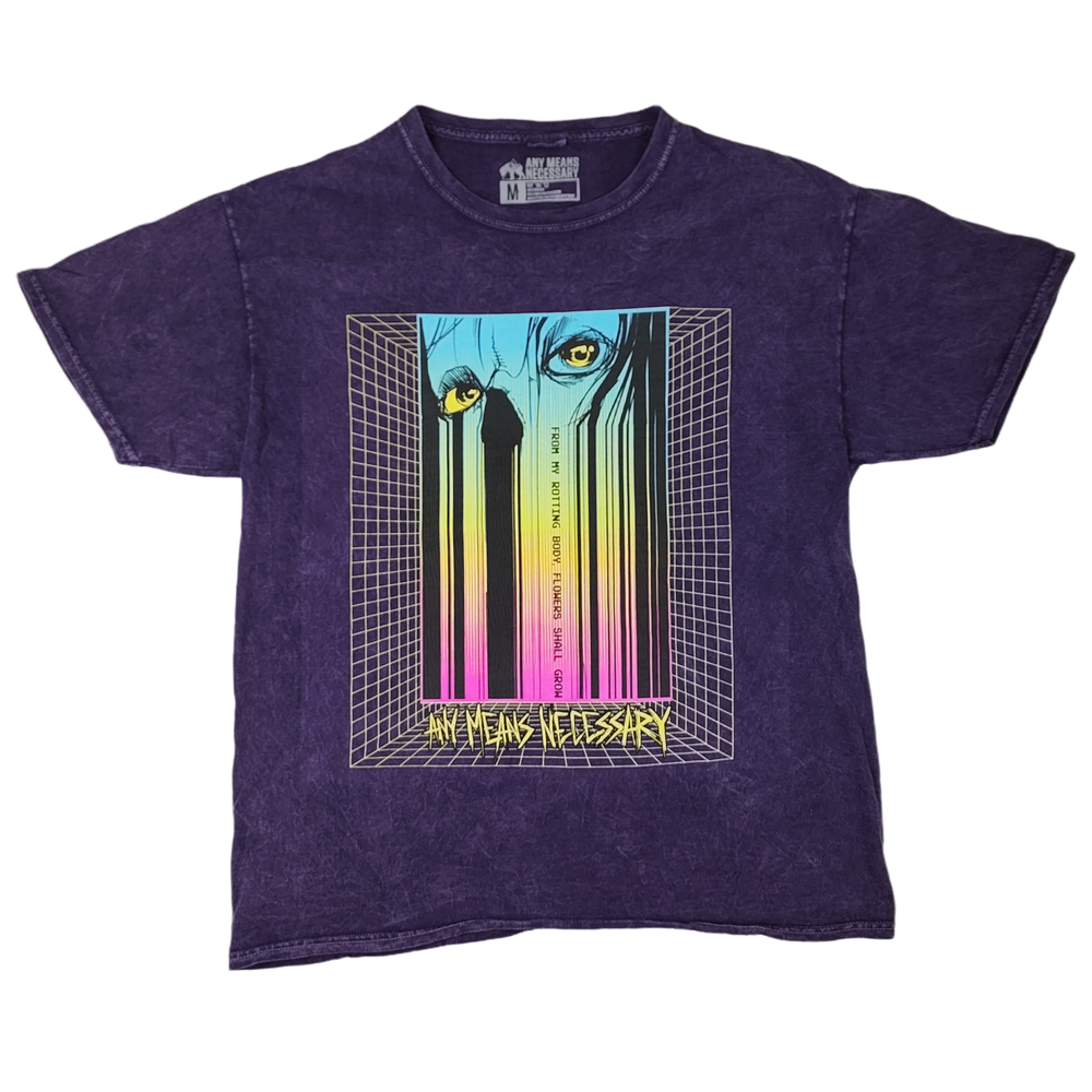 any means necessary shawn coss glitch t shirt mineral purple