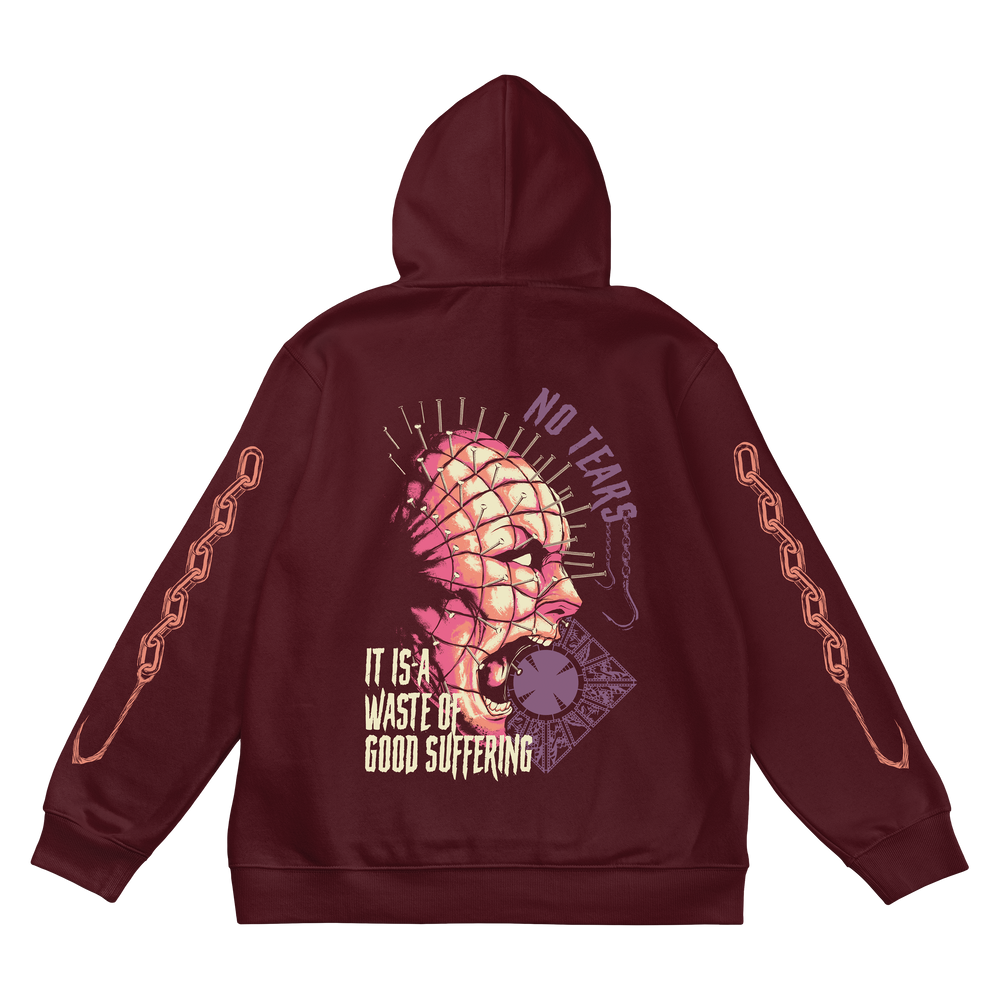 any means necessary shawn coss hellraiser pullover hoodie burgundy back