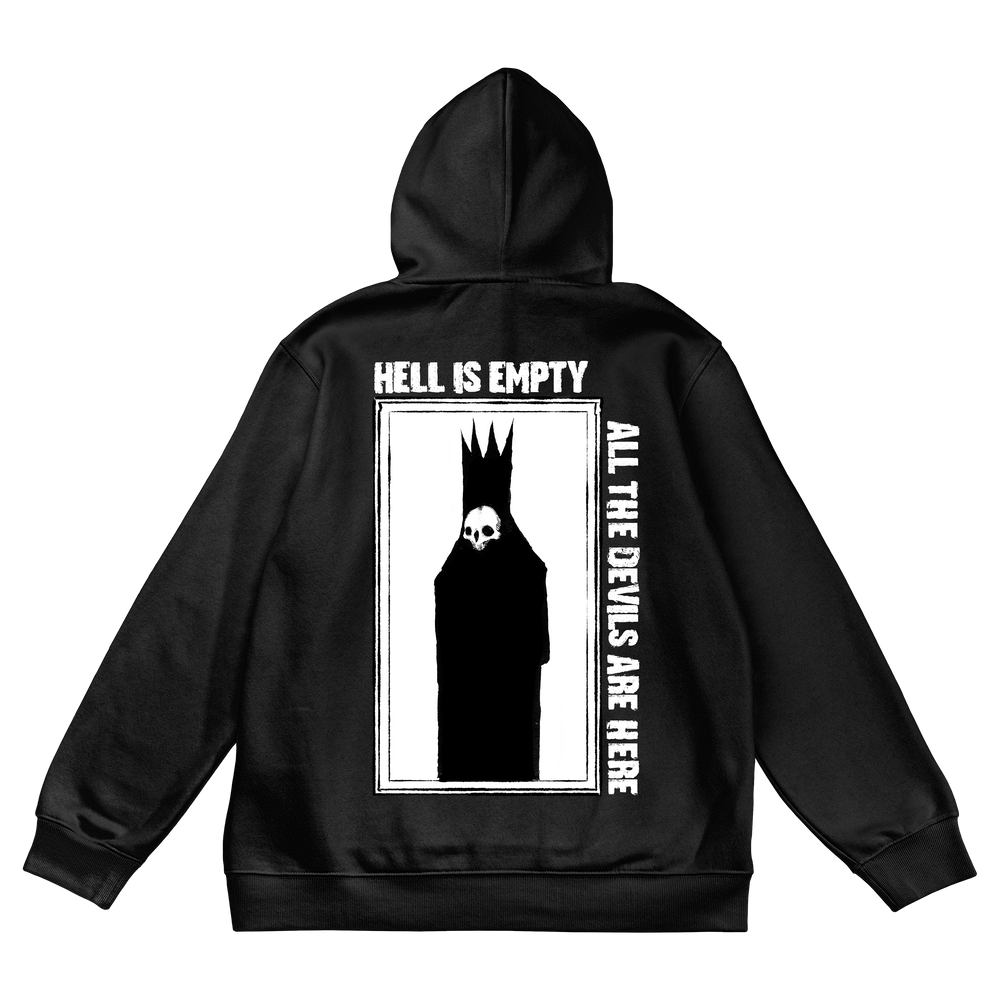 
                  
                    any means necessary shawn coss hell is empty pullover hoodie black back
                  
                