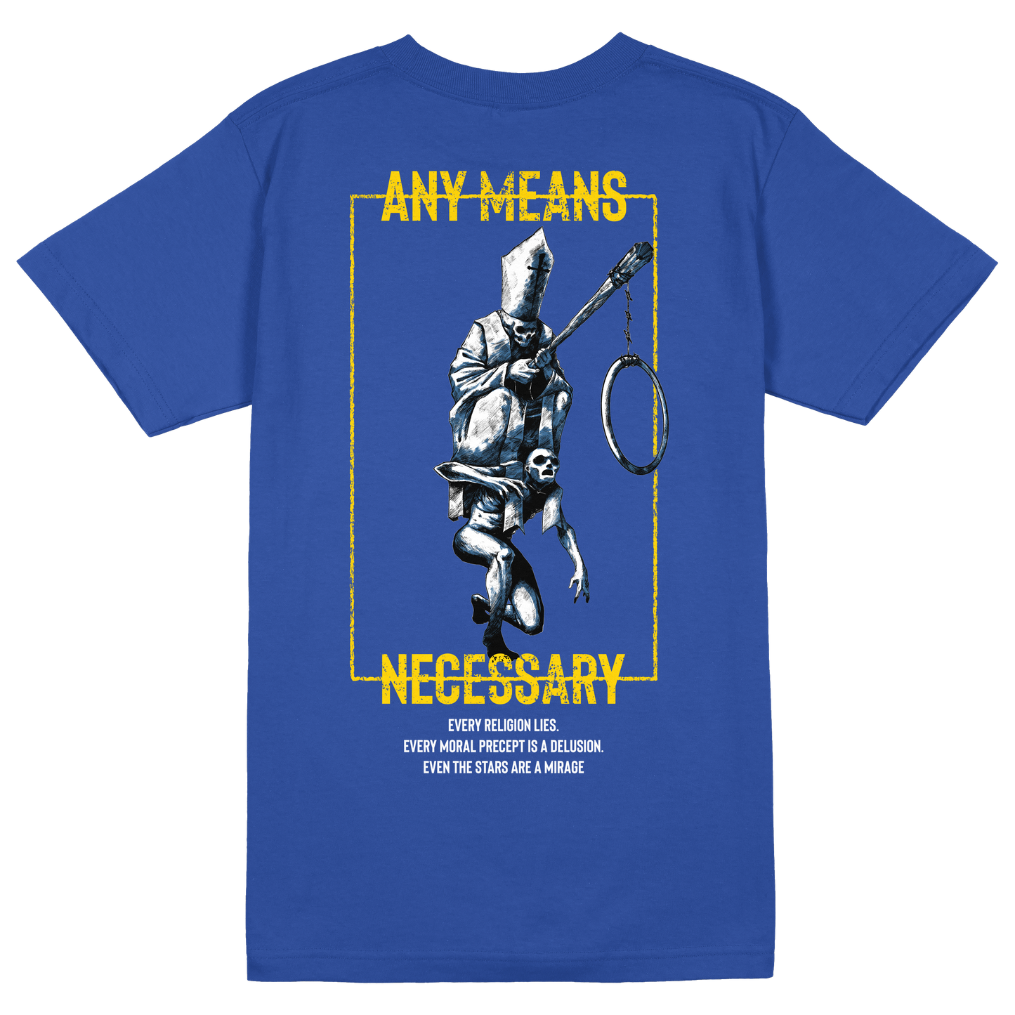 any means necessary shawn coss hollow hopes t shirt royal blue
