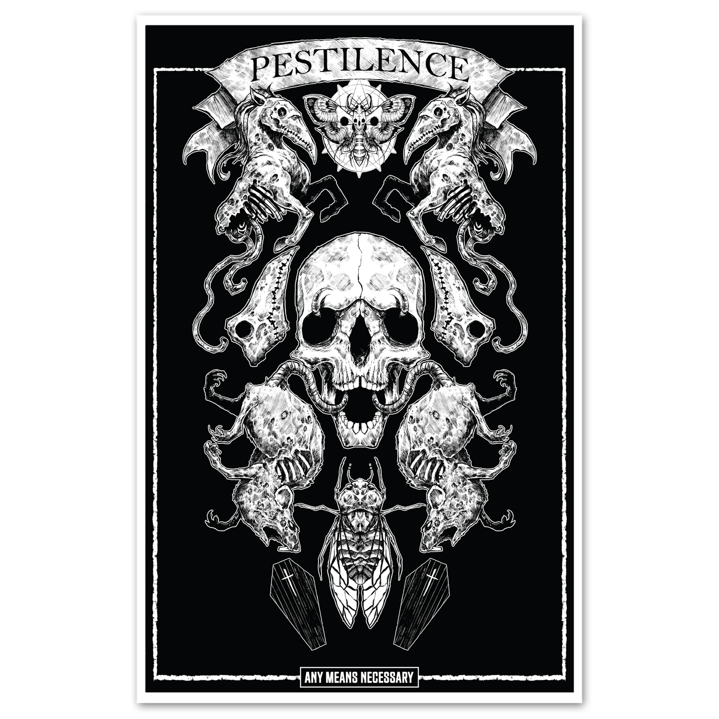 any means necessary shawn coss 4 horsemen of the apocalypse pestilence 11x17 print poster