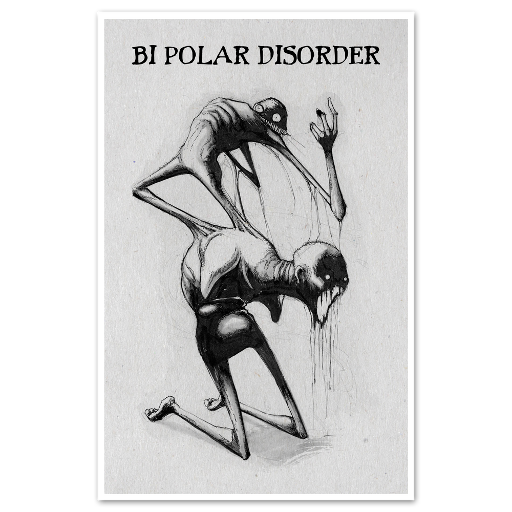 any means necessary mental illness inktober poster print schizophrenia disorder