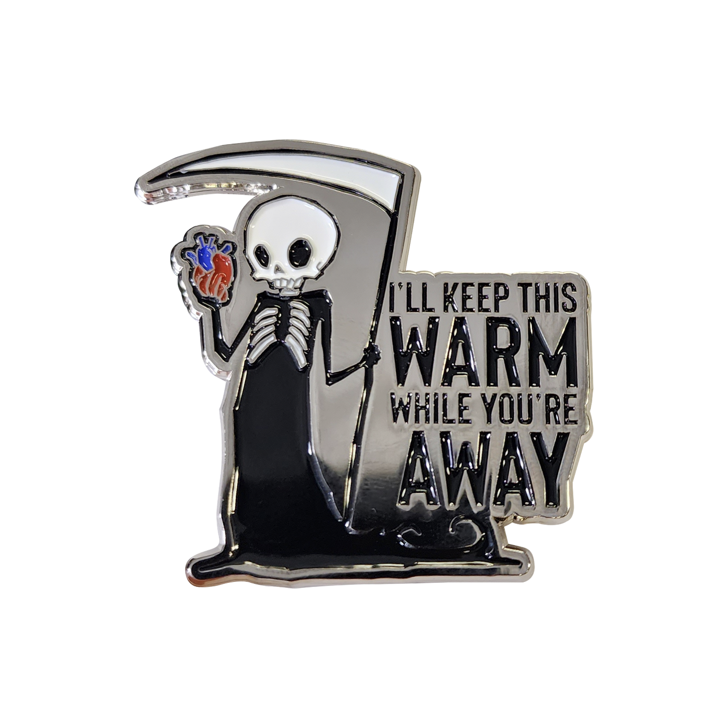 any means necessary shawn coss i'll keep this warm while you're away enamel pin