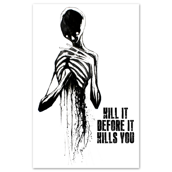 K*O様 EXAMPLE ”WORK OF FICTION” SILENT NI Kill It Before It Kills You Print – Any Means Necessary Clothing