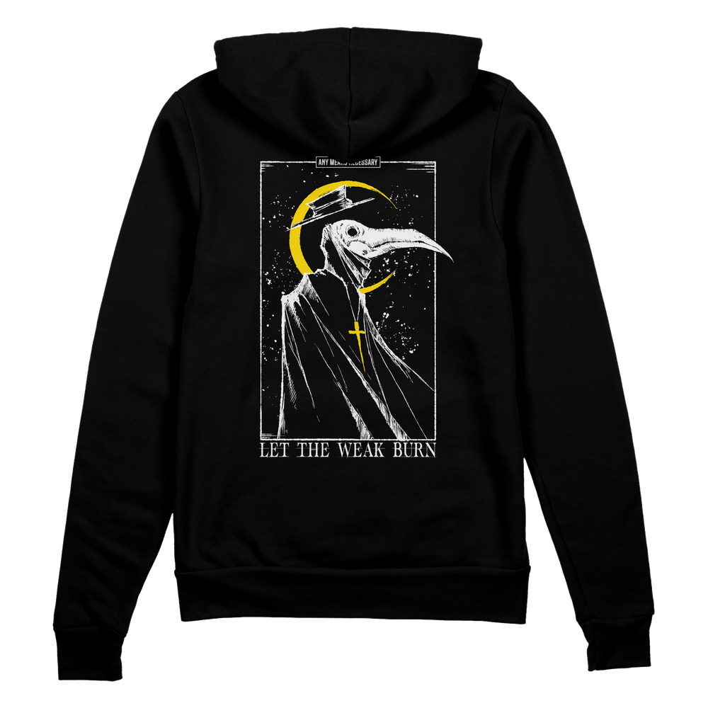 
                      
                        any means necessary shawn coss let the weak burn plague doctor zip up hoodie black
                      
                    