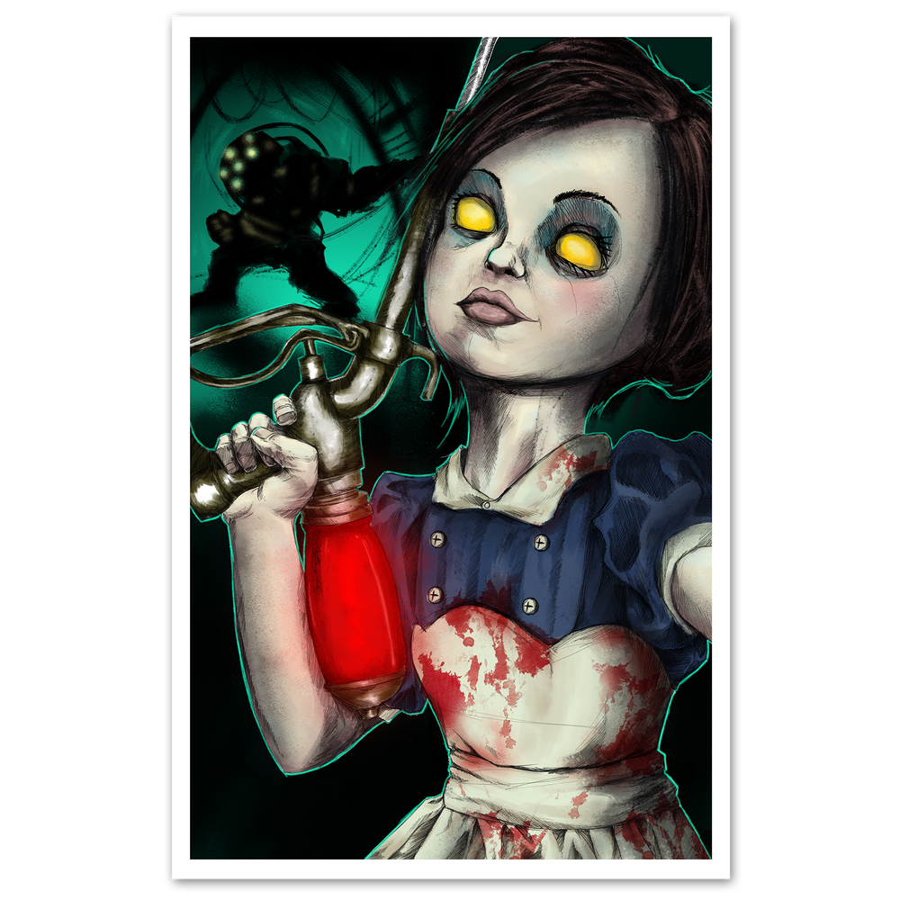 any means necessary little sister bioshock poster print