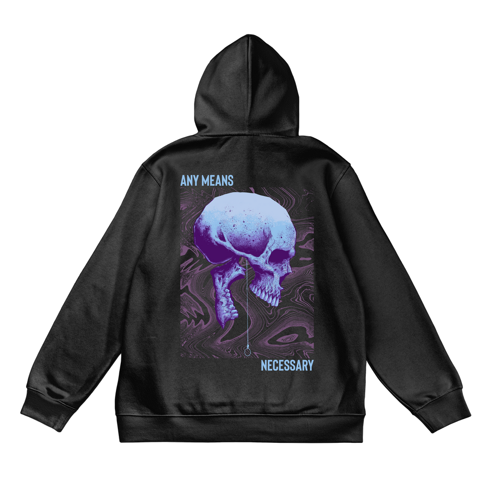 any means necessary shawn coss looming death pullover hoodie black