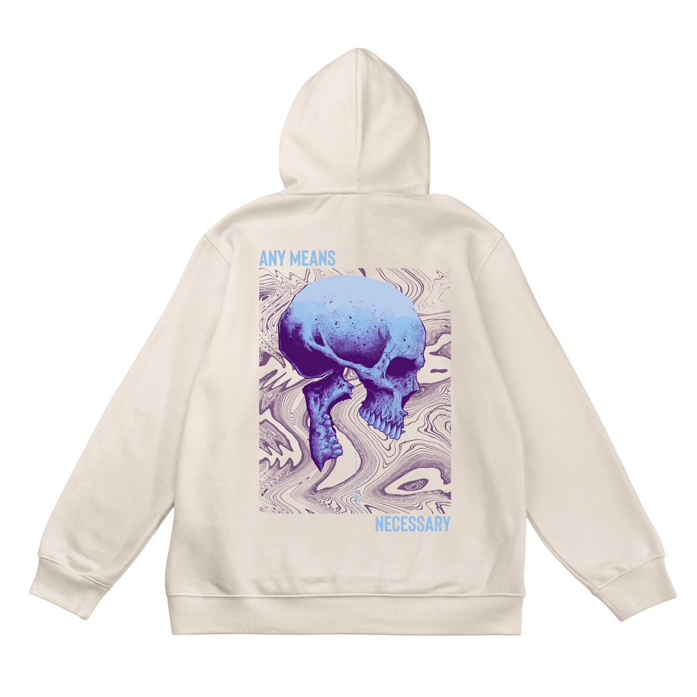 any means necessary shawn coss looming death pullover hoodie sandshell