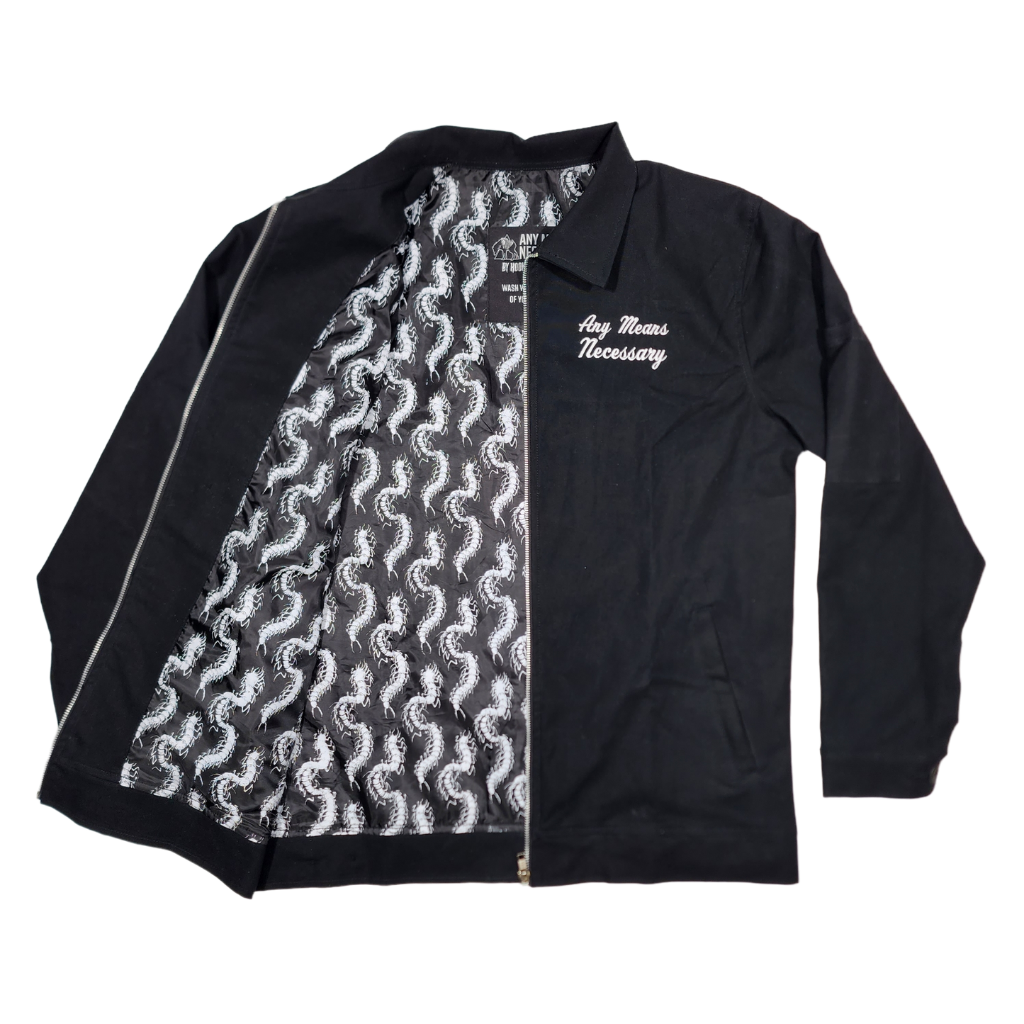 any means necessary shawn coss hyena centipede mechanic jacket