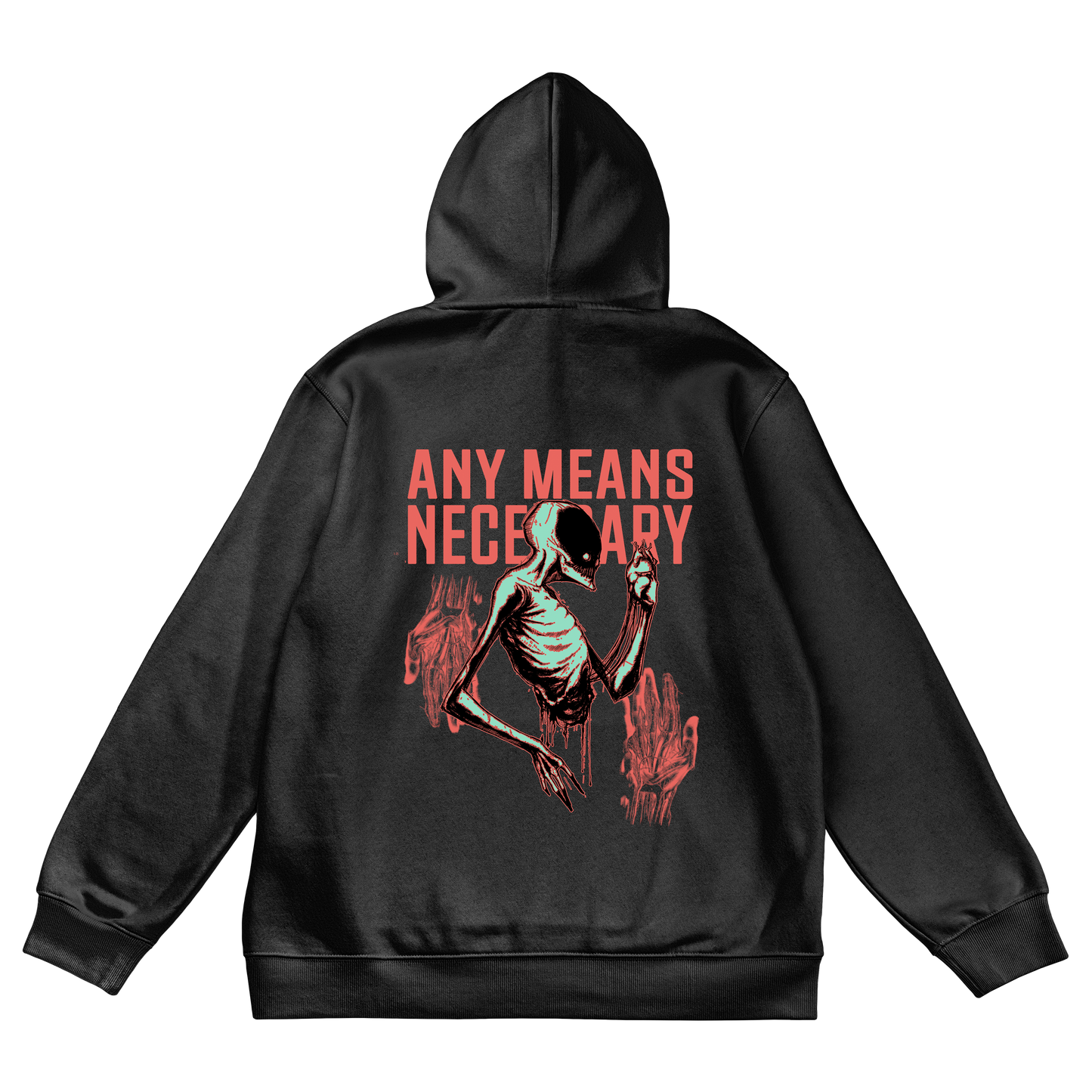 any means necessary shawn coss nothing left pullover hoodie black back