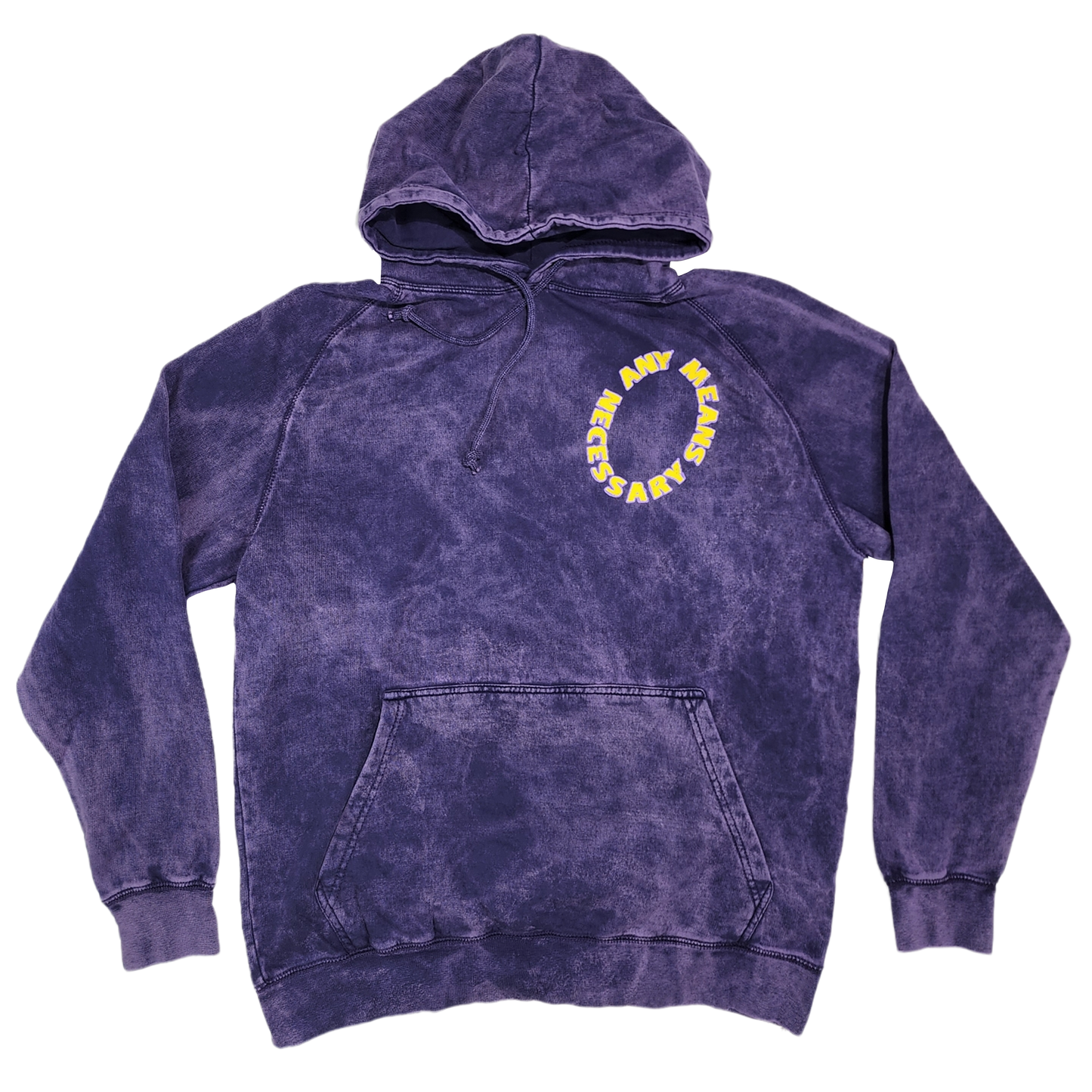 
                  
                    any means necessary shawn coss palm screamer pullover hoodie vintage purple front
                  
                