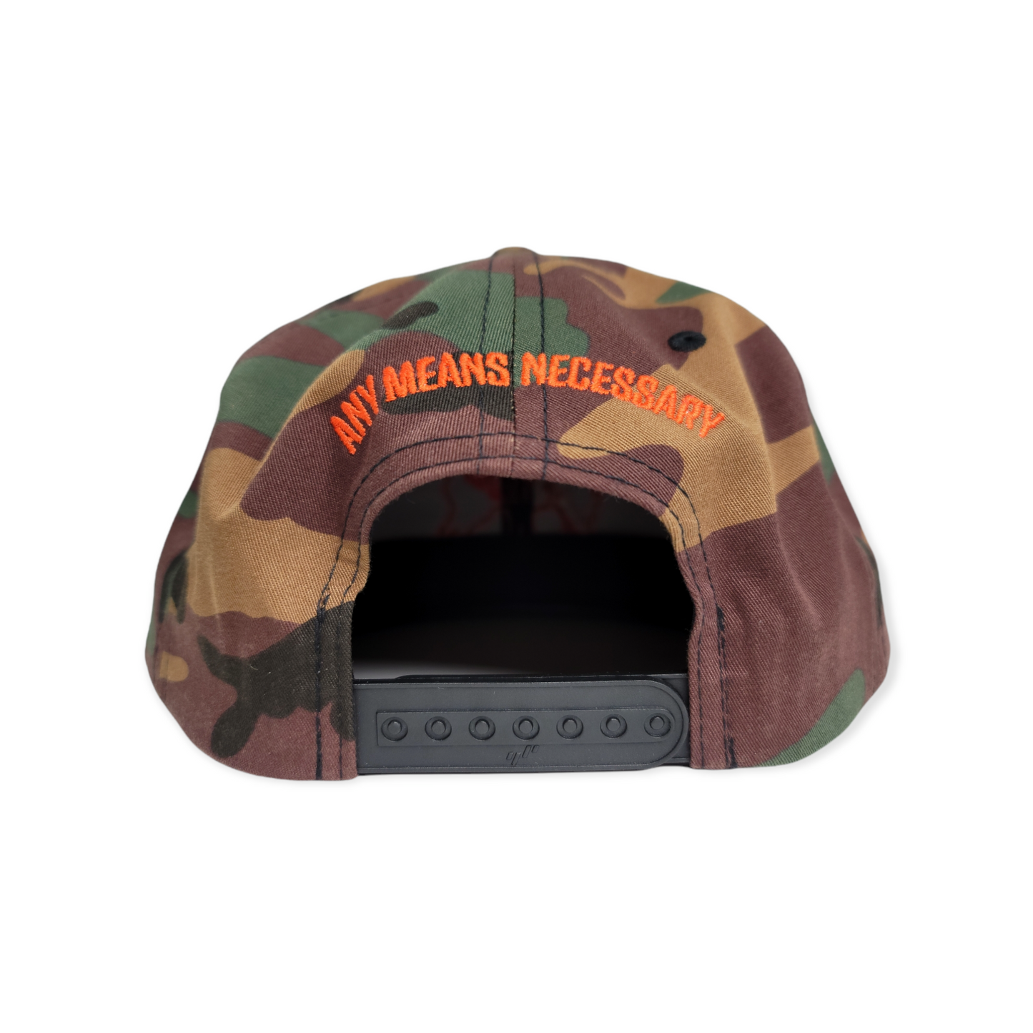 any means necessary shawn coss hyena logo snapback hat black back