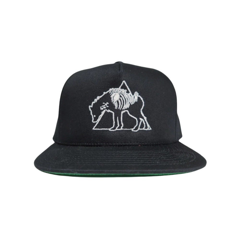 any means necessary shawn coss hyena logo snapback hat black front