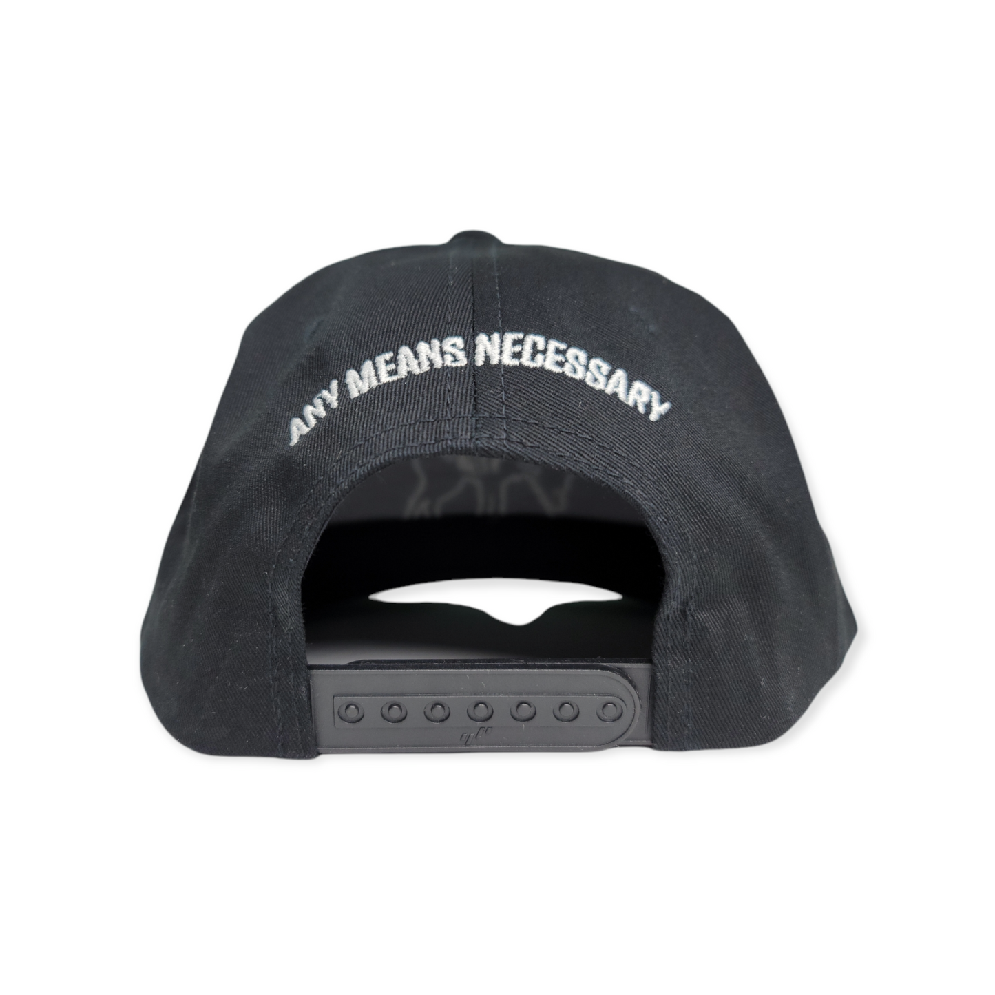 any means necessary shawn coss hyena logo snapback hat black back